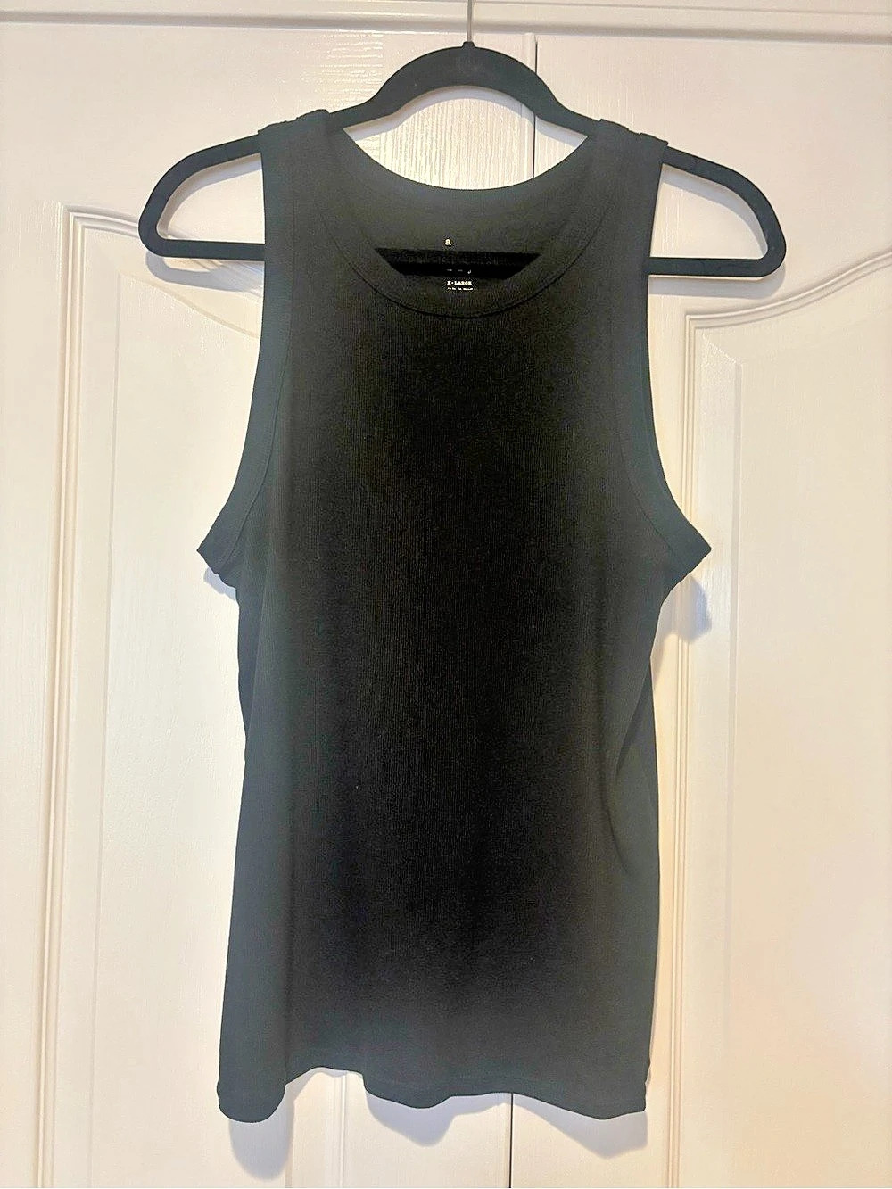 a new day Women's Slim Fit Ribbed Tank Top Black XL